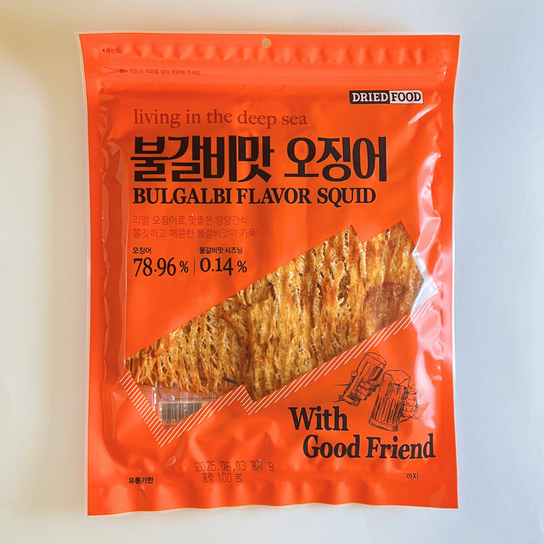신화 불갈비맛 오징어 100G(SH 烤鱿鱼辣排骨味 100G)