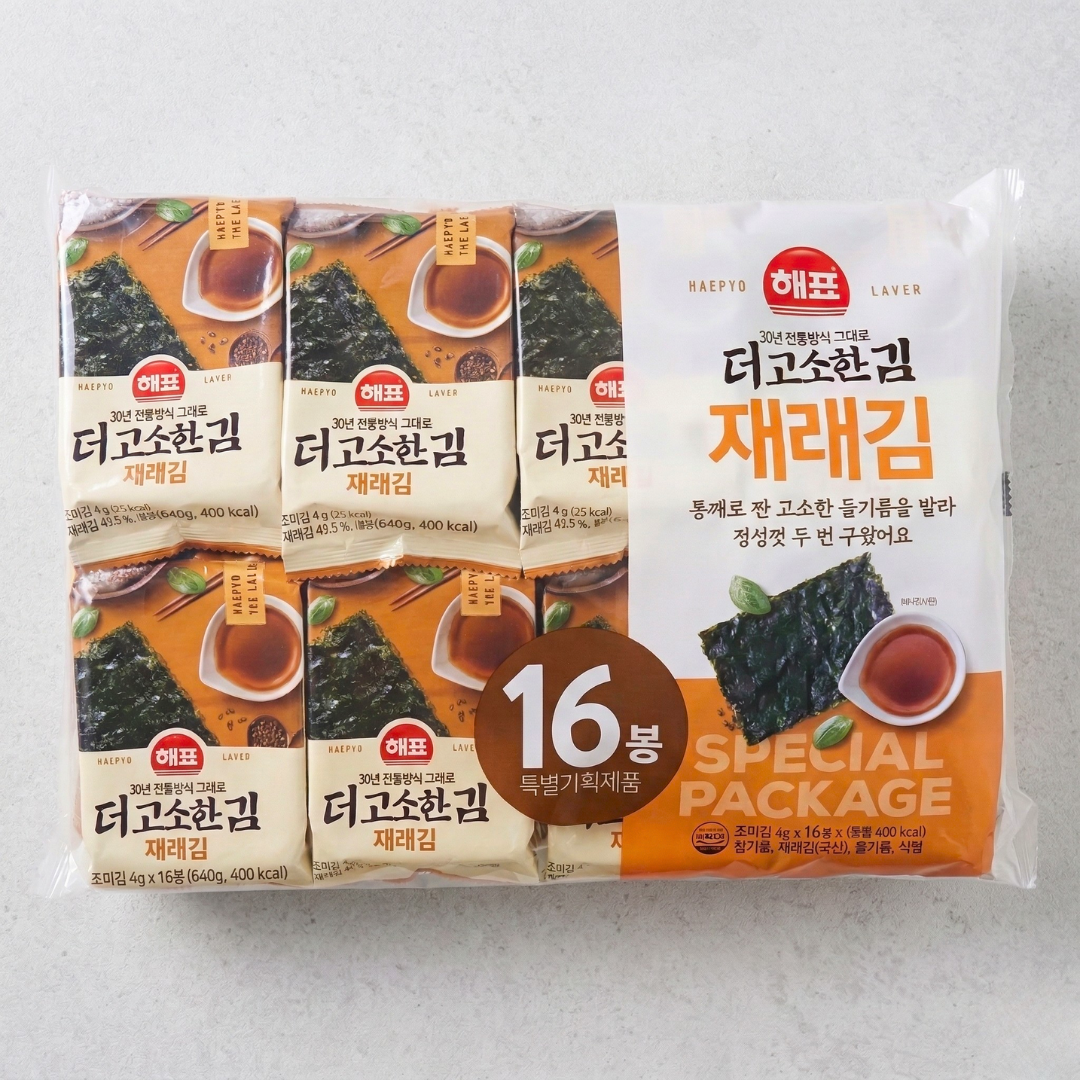 해표 고소한 재래김 도시락 4G*16(HP 烤海苔 4G*16)