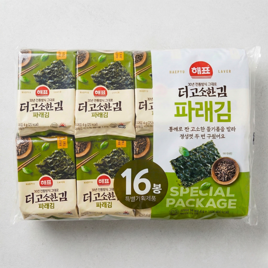 해표 고소한 파래김 도시락 4G*16(HP 烤紫菜 4G*16)