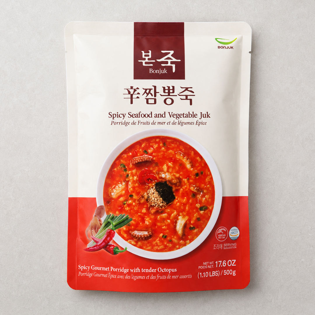 본죽 신짬뽕죽 500G(BONJUK SPICY SEAFOOD AND VEGE PORRIDGE 500G)