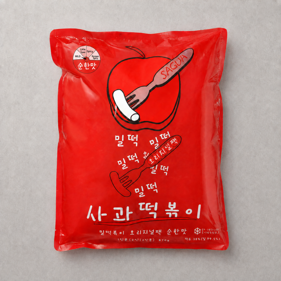 사과 밀떡볶이 순한맛 870G(SAGUA WHEAT TTEOKBOKKI 870G)