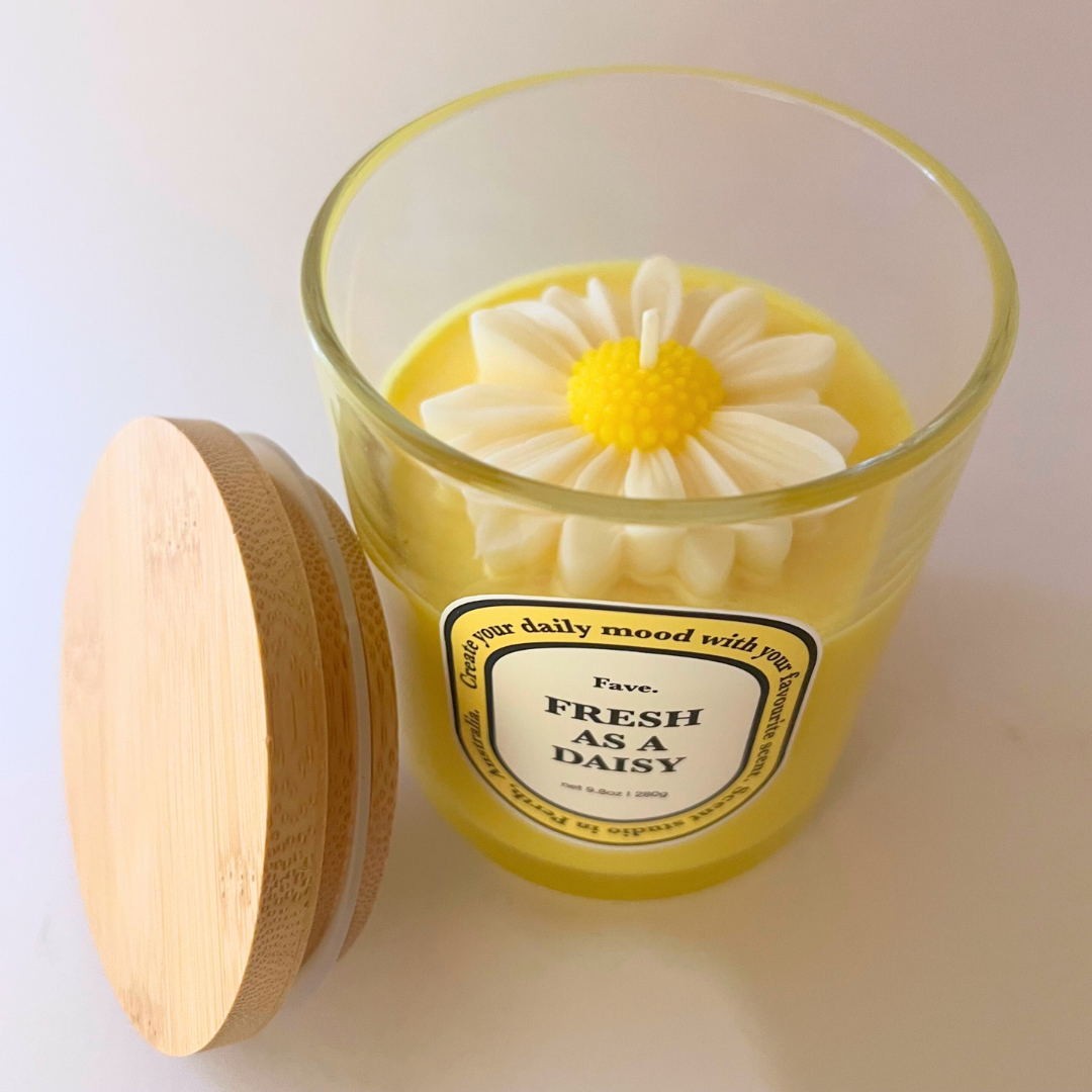 수피아 향초 글라스 FAVE - 프레쉬 데dling지(Sufia Candle Glass FAVE - FRESH AS A DAISY)