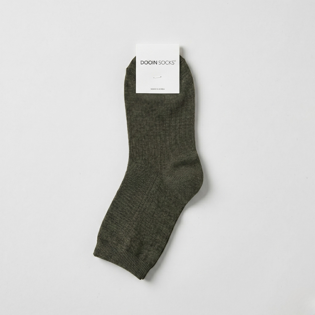 골지중목 M 카키(K-SOCKS Ribbed Crew KHAKI)