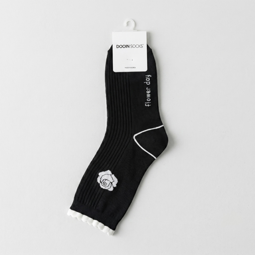 장미 M 블랙(K-SOCKS Rose BLACK)