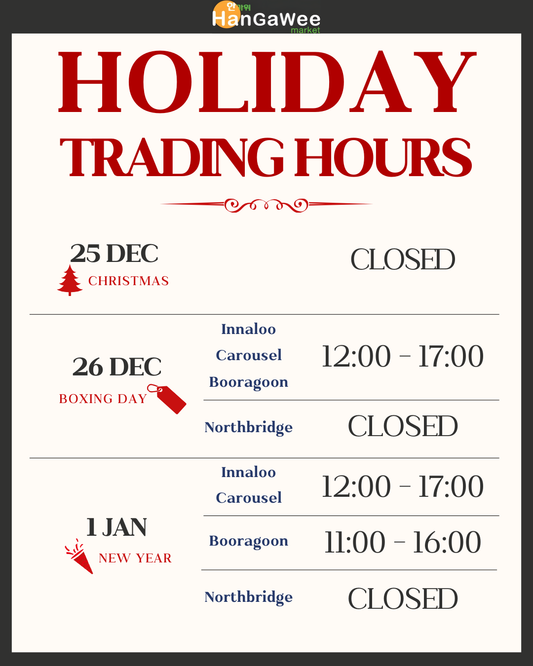 Christmas, Boxing Day & New Year’s Day Trading Hours ⏰