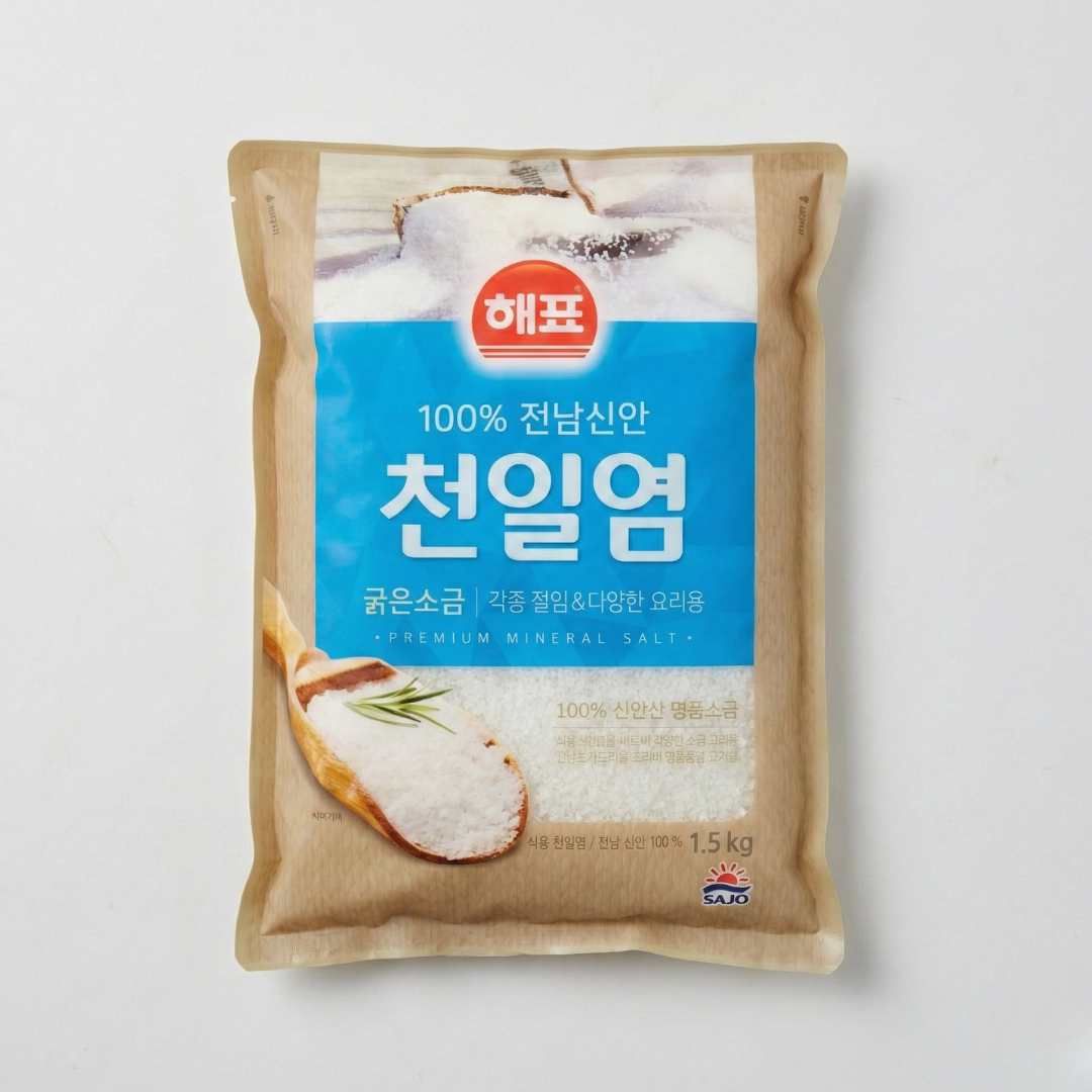 해표 천일염 굵은소금 1.5kg(HP 细晒盐 1.5kg)