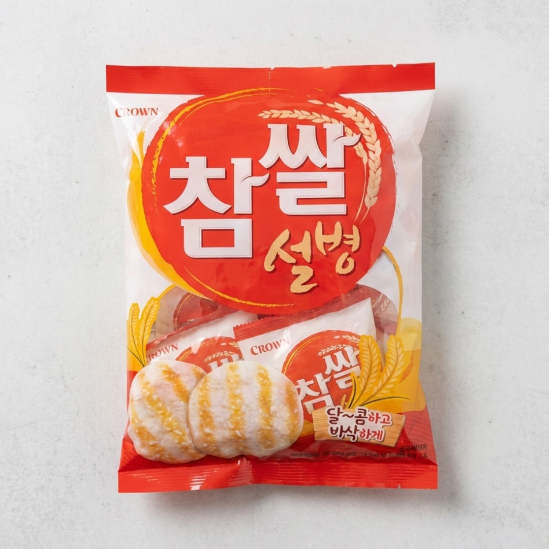 크라운 참쌀설병 128g(皇冠米果(甜) 128g)