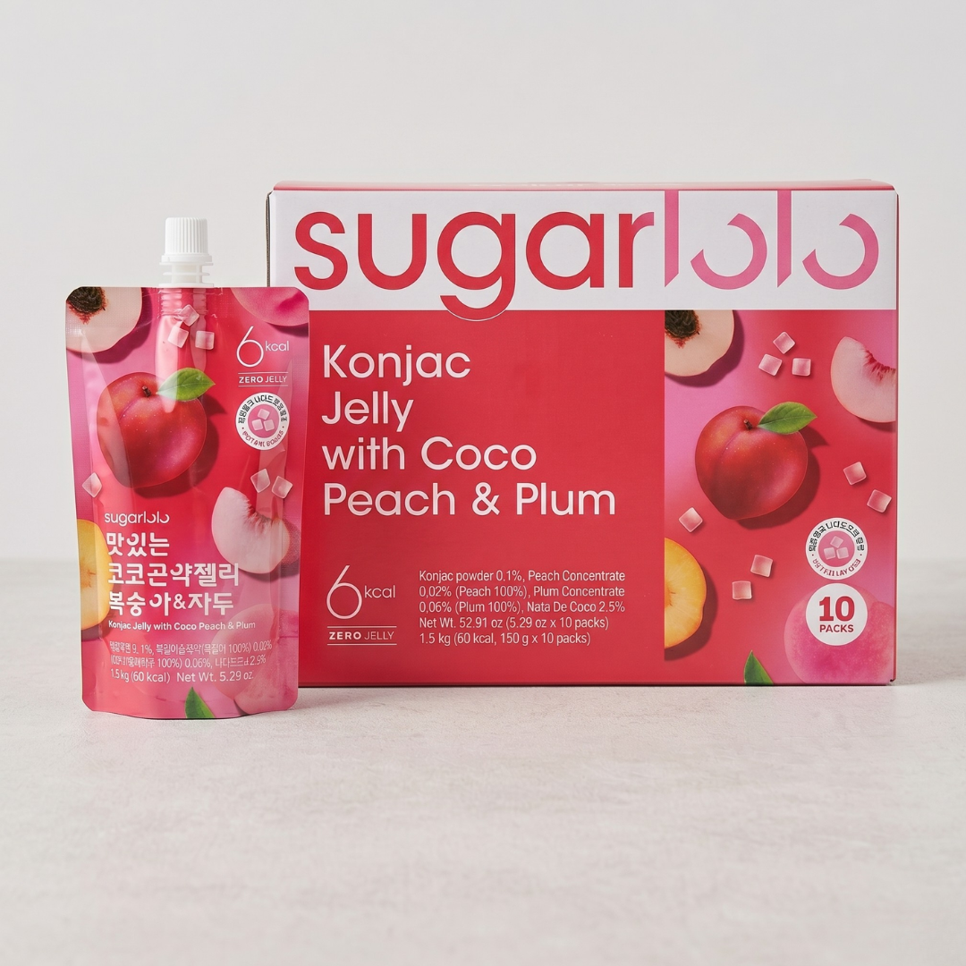 슈가로로 곤약젤리 복숭아&자두 150G*10(SUGARLOLO KONJAC PEACH & PLUM BOX)