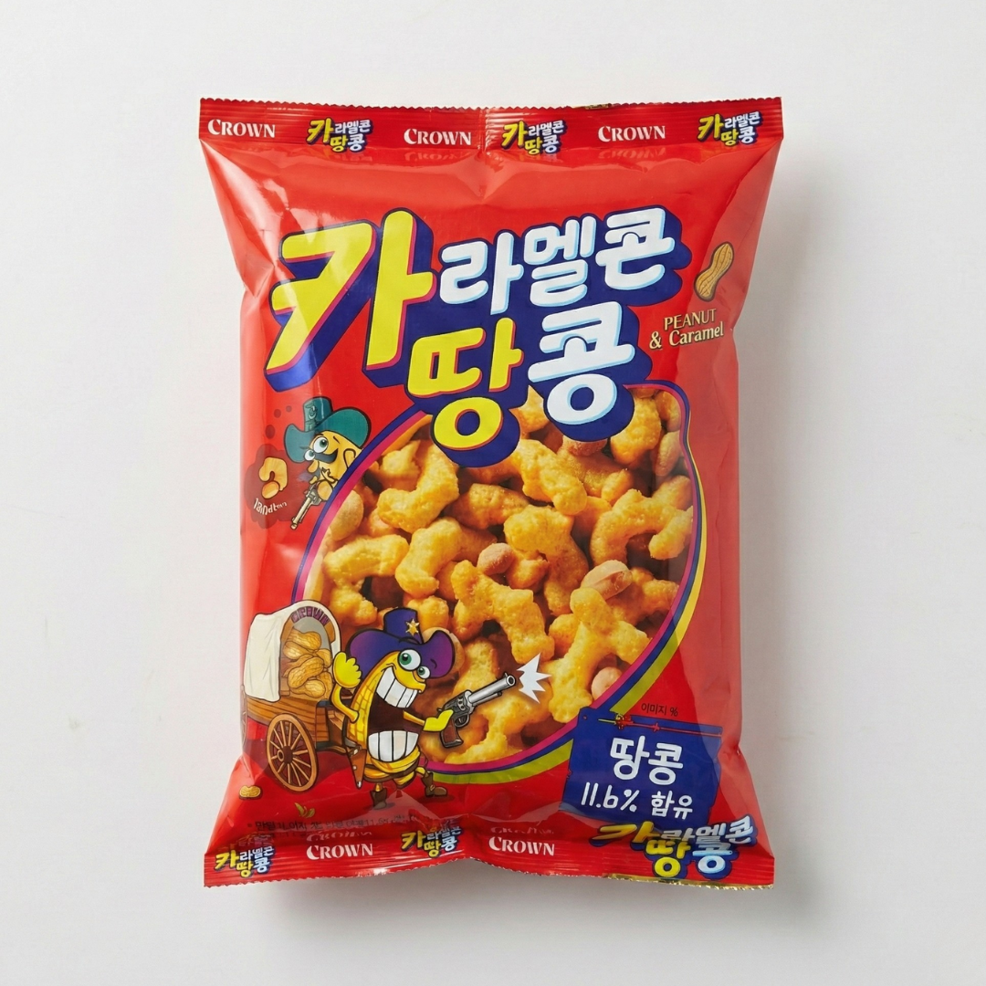 크라운 카라멜콘땅콩 대 150G(皇冠焦糖甜筒花生150G)