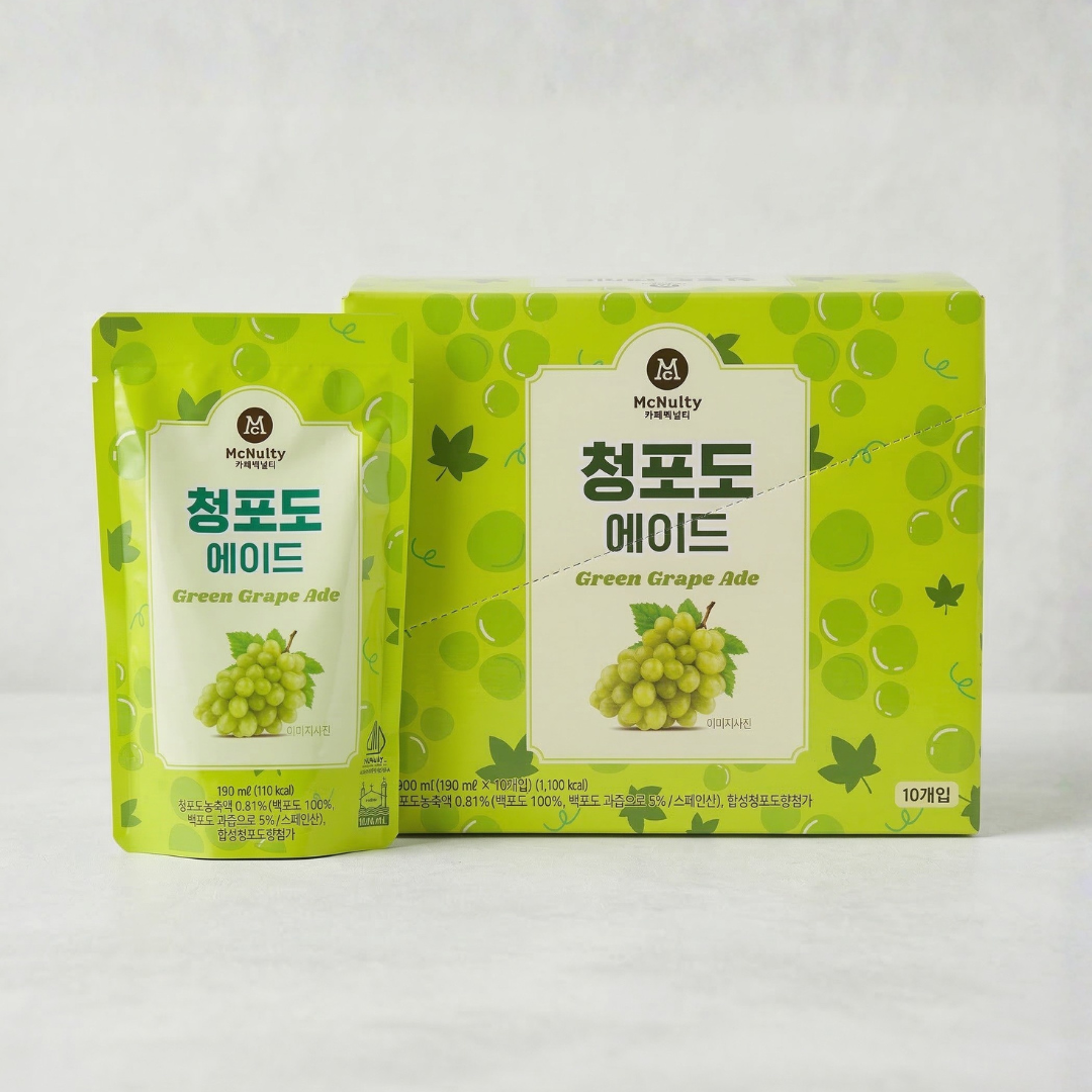 맥널티 청포도 에이드 190ML*10(MT GREEN GRAPE ADE BOX)[MULTI]