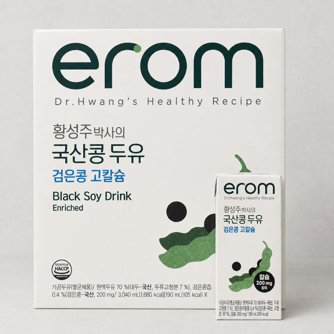 이롬 황성주 국산콩두유 검은콩고칼슘 190ML*16(EROM BLACK SOY DRINK WITH CALCIUM 190ML*16)[MULTI]
