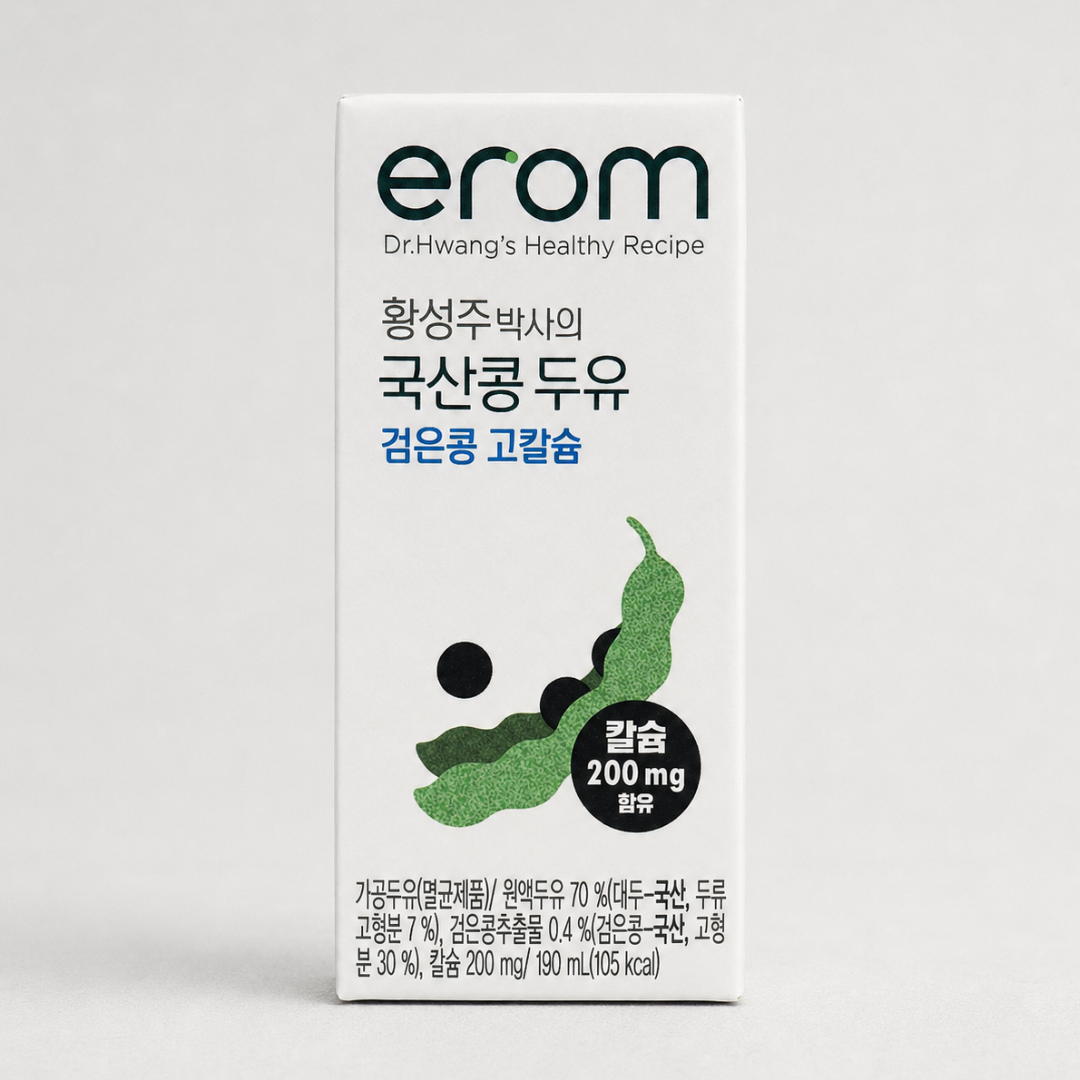 이롬 황성주 국산콩두유 검은콩고칼슘 190ML(EROM BLACK SOY DRINK WITH CALCIUM 190ML)[SINGLE]