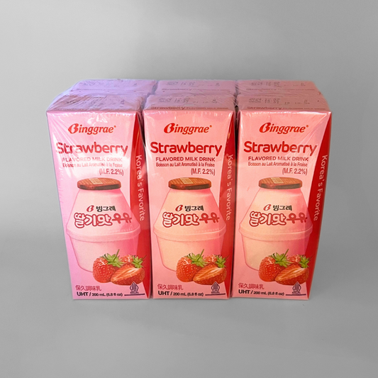 빙그레 딸기우유 200ml*6(BGR 草莓牛奶200ml*6)[MULTI]