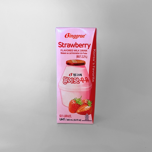 빙그레 딸기우유 200ml(BGR 草莓牛奶200ml)[SINGLE]