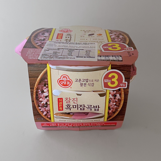 오뚜기 식감만족 찰진흑미잡곡밥 210g*3(OTG 软黑米饭 210G*3)[多份]