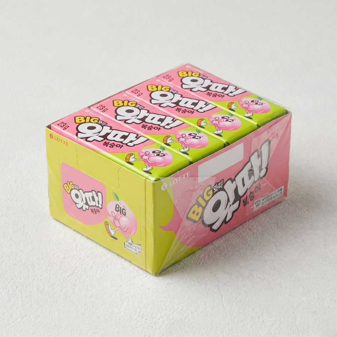 롯데 풍선껌 왓따(복숭아) 23G*16(LT BUBBLE GUM(PEACH) PACK)[MULTI] – HanGaWee