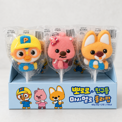 뽀로로 마쉬멜로우 롤리팝 40G(PORORO MARSHMALLOW LOLLIPOP 40G)
