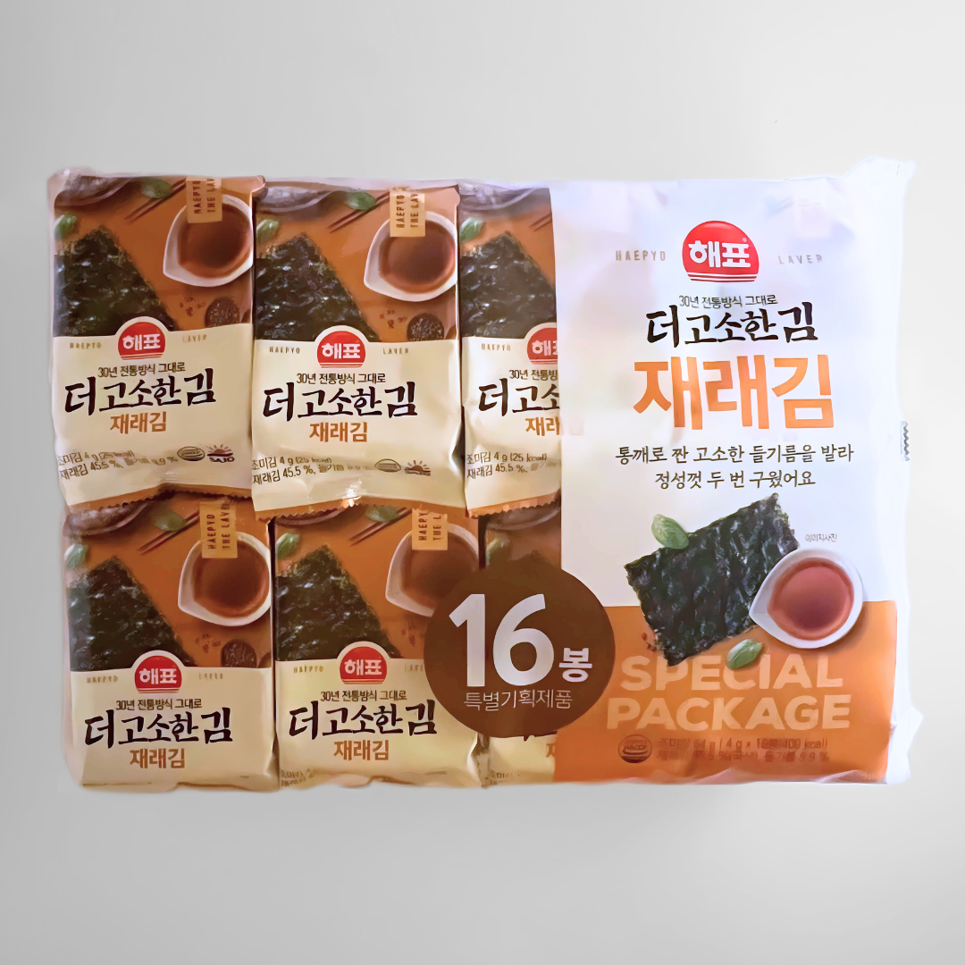 해표 더고소한 재래김 도시락 4G*16(HP Roasted Seaweed 4G*16)