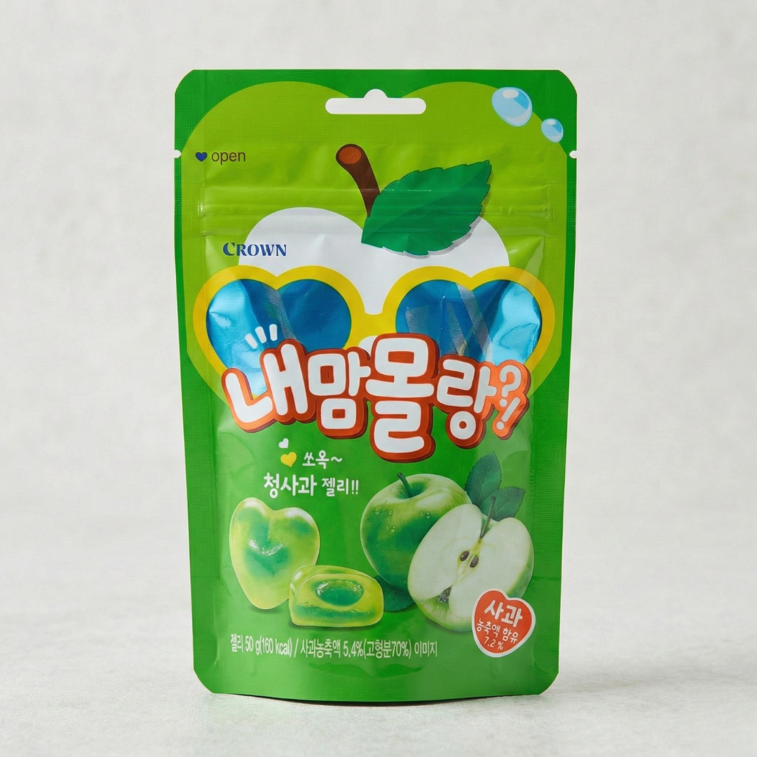 크라운 내맘몰랑 청사과 50g(皇冠青苹果果冻50g)