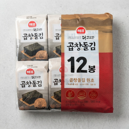 해표 곱창 돌김 5G*12(HP GOPCHANG SEASONED LAVER 5G*12)