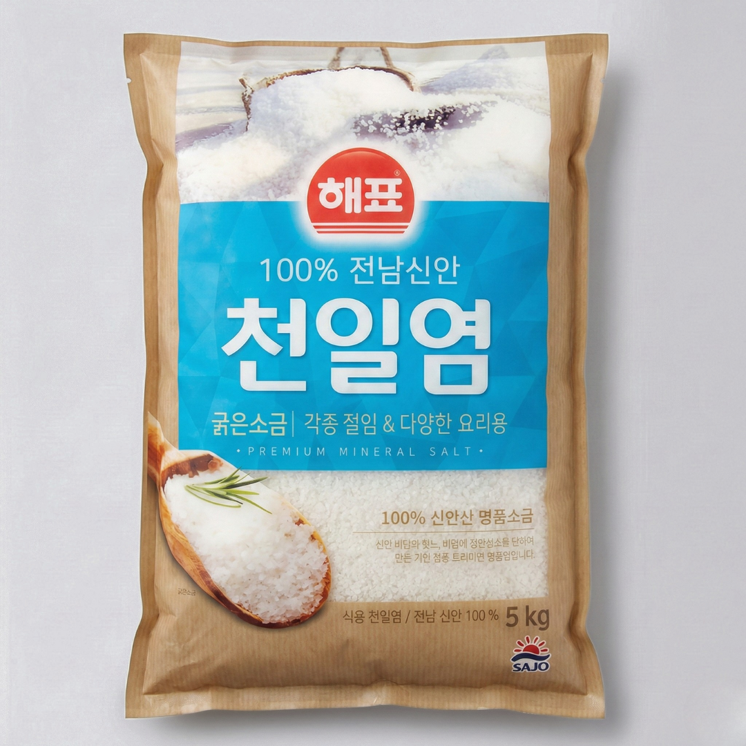 해표 천일염 굵은소금 5KG(HP 细晒盐 5KG)