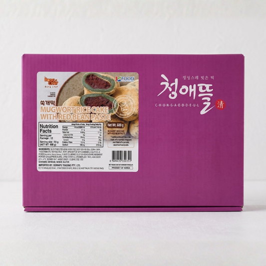 봉쉐프 떡-쑥개떡 600G(MUGWORT RICE CAKE WITH RED BEAN PASTE)