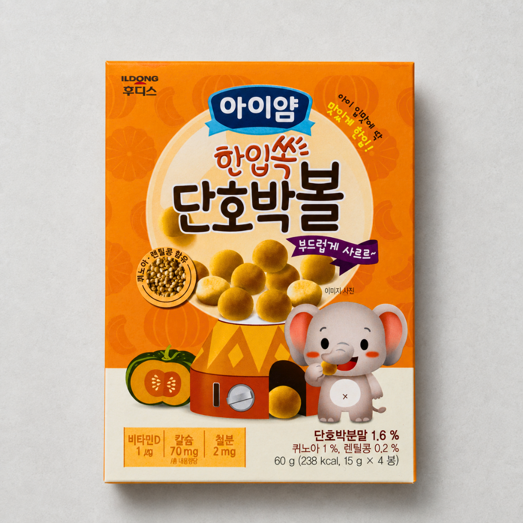 일동 후디스 아이얌 볼과자 단호박볼 60G(IDF BALL SNACK PUMPKIN 60G)