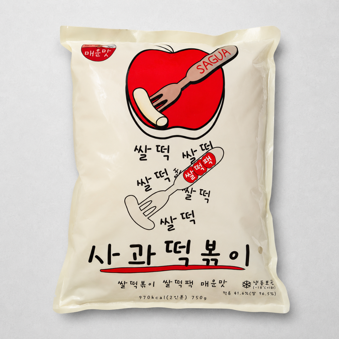 사과 쌀떡볶이 매운맛 750G(SAGUA RICE TTEOKBOKKI SPICY 750G)