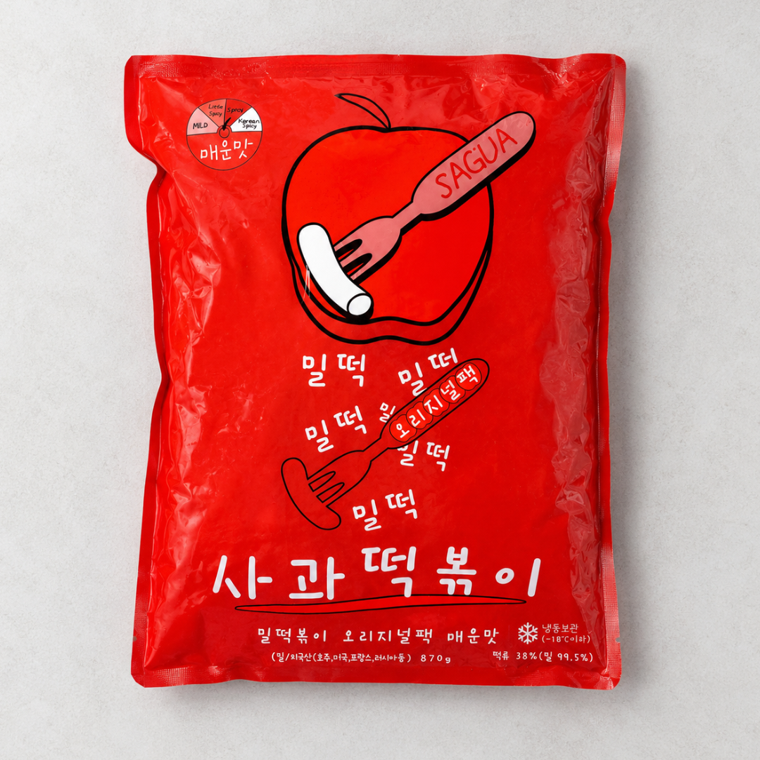 사과 밀떡볶이 매운맛 870G(SAGUA WHEAT TTEOKBOKKI SPICY 870G)