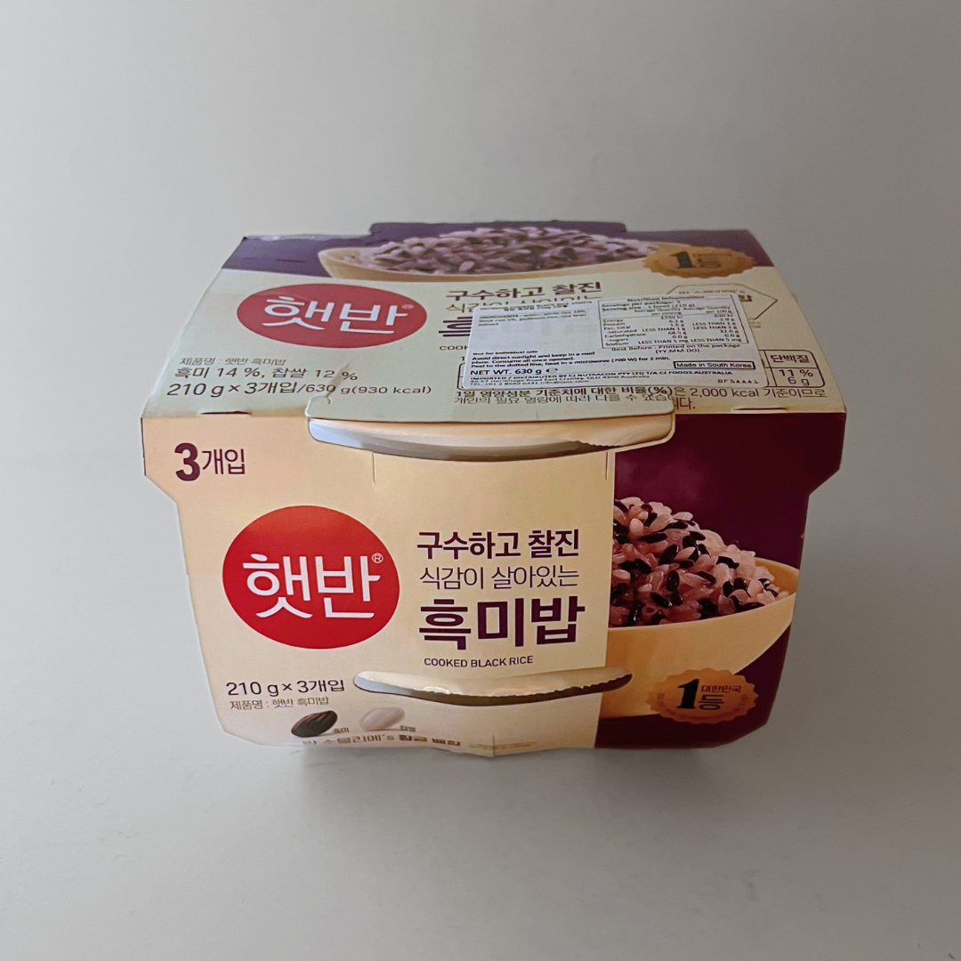 CJ 햇반 흑미밥 210*3(CJ Cooked Black Rice 210g*3)[MULTI] – HanGaWee