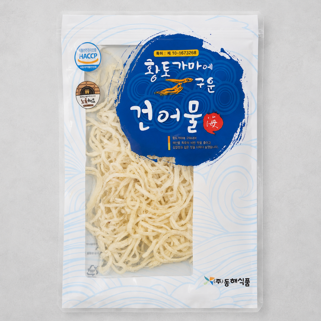 DH Dried Squid Strip* 150G(동해 황토가마에 구운 진미채* 150G)