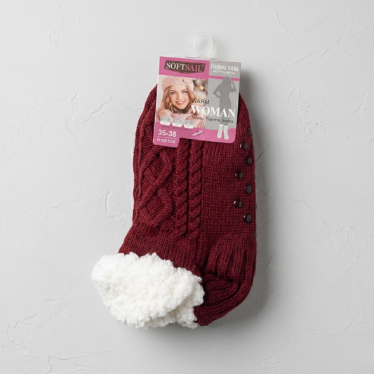 미끄럼방지 양털양말 꽈배기(K-SOCKS Premium Cable Knit Slipper)