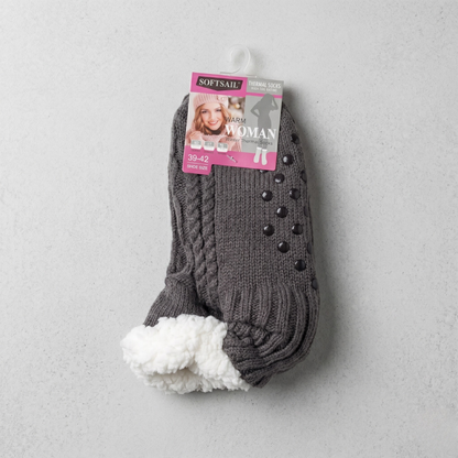 미끄럼방지 양털양말 꽈배기(K-SOCKS Premium Cable Knit Slipper)