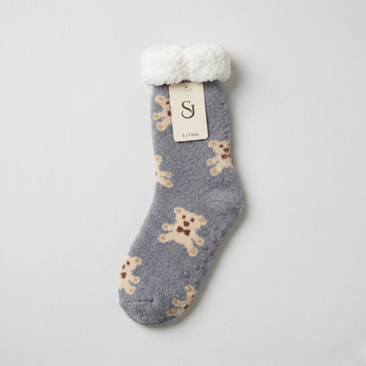 미끄럼방지 양털양말 곰돌이(K-SOCKS Premium Teddy Bear Fleece)