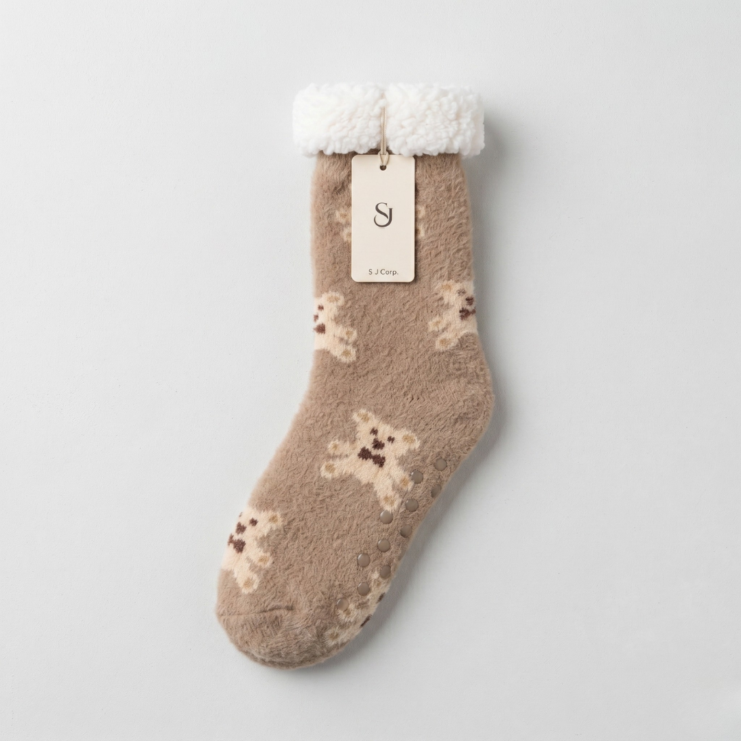 미끄럼방지 양털양말 곰돌이(K-SOCKS Premium Teddy Bear Fleece)