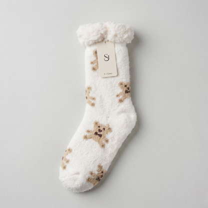 미끄럼방지 양털양말 곰돌이(K-SOCKS Premium Teddy Bear Fleece)