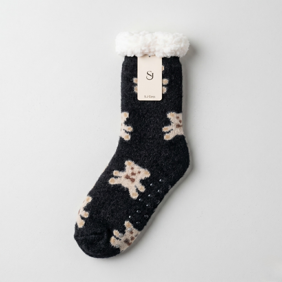 미끄럼방지 양털양말 곰돌이(K-SOCKS Premium Teddy Bear Fleece)