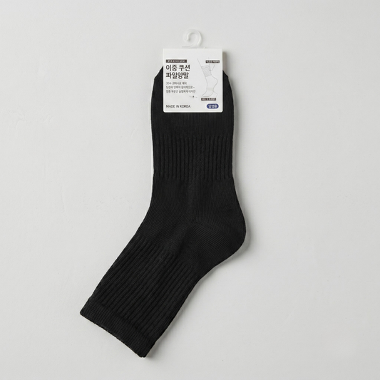이중파일 중목 L 블랙(K-SOCKS Double Layer Crew BLACK L)