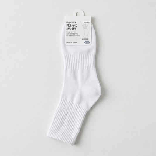 이중파일 중목 L 화이트(K-SOCKS Double Layer Crew WHITE L)