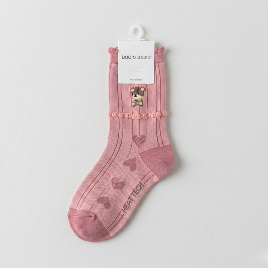 하트곰 M 핑크(K-SOCKS Heart Teddy Bear PINK)