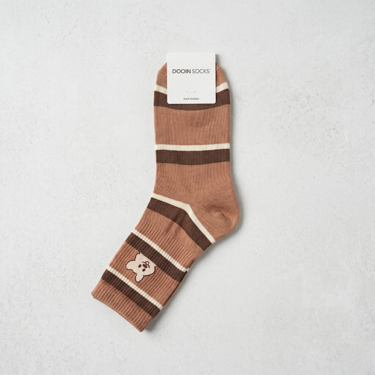 쿼카 M 줄 다크 브라운(K-SOCKS Quokka DARK BROWN STRIPE)