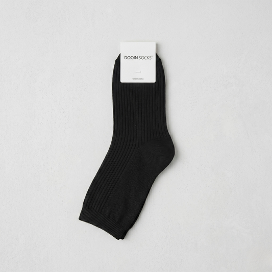 골지중목 M 블랙(K-SOCKS Ribbed Crew BLACK)