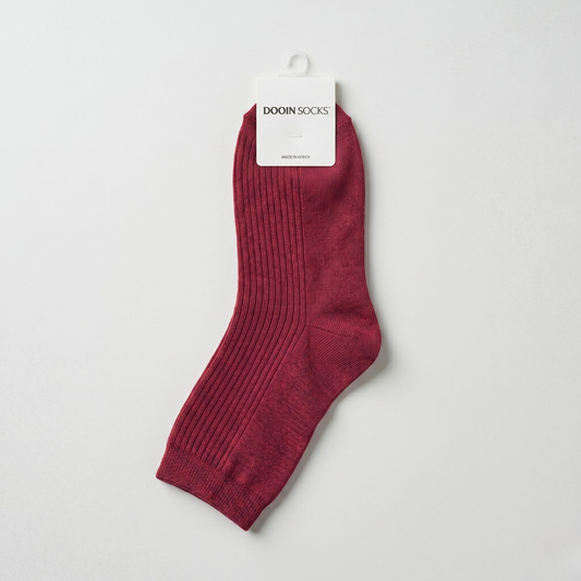 골지중목 M 레드(K-SOCKS Ribbed Crew RED)