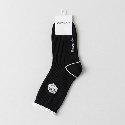 장미 M 블랙(K-SOCKS Rose BLACK)