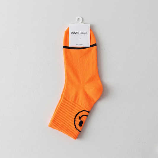 스마일 벤딩 중목 M 형광주황(K-SOCKS Smile Band Crew NEON ORANGE)